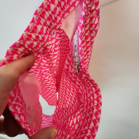 Vineyard Vines Women's Whale Tail Print Performance Shorts Neon Pink Nylon Short - Picture 6 of 12